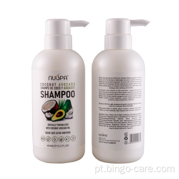 Shampoo de óleo de abacate suave com óleo de argão